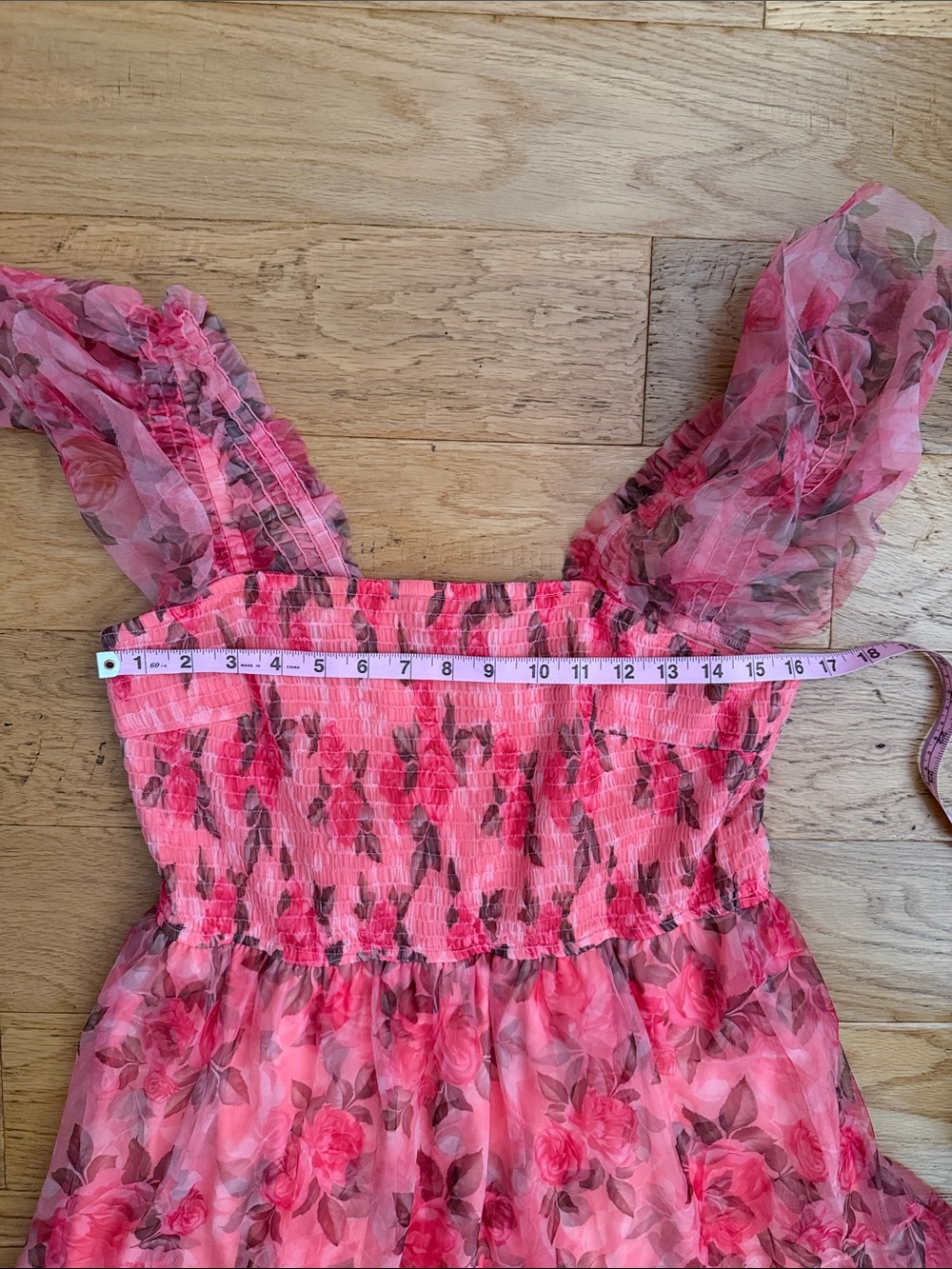 NWOT - L - PRETTY GARDEN - Pink Floral Tiered Maxi Dress - Picture 6 of 9